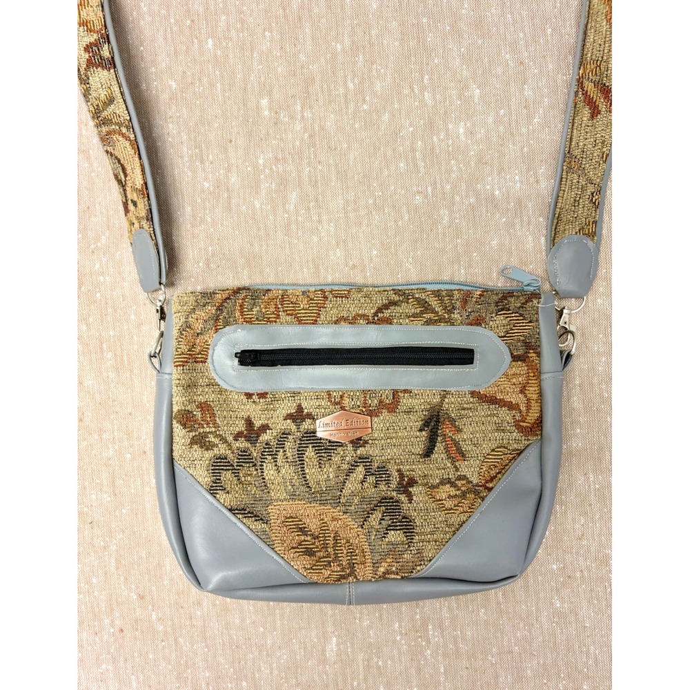 Handcrafted Vintage Cottagecore Floral Tapestry Crossbody Bag